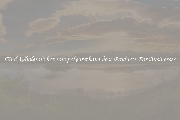 Find Wholesale hot sale polyurethane hose Products For Businesses