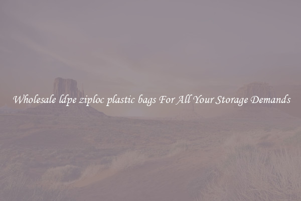 Wholesale ldpe ziploc plastic bags For All Your Storage Demands