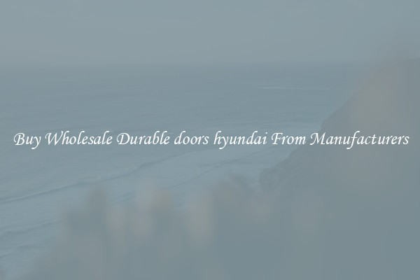 Buy Wholesale Durable doors hyundai From Manufacturers