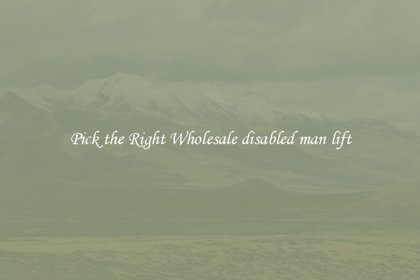Pick the Right Wholesale disabled man lift