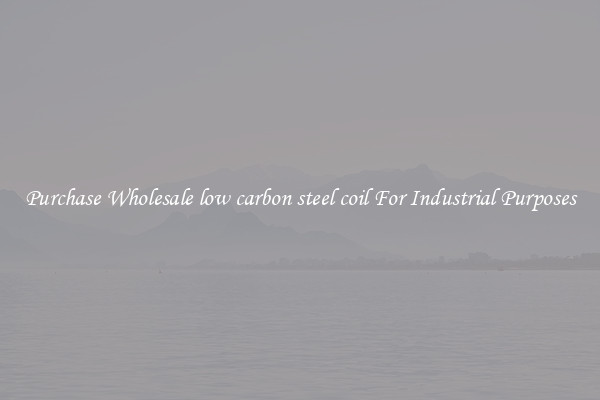 Purchase Wholesale low carbon steel coil For Industrial Purposes