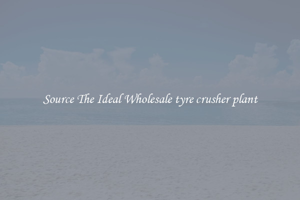 Source The Ideal Wholesale tyre crusher plant
