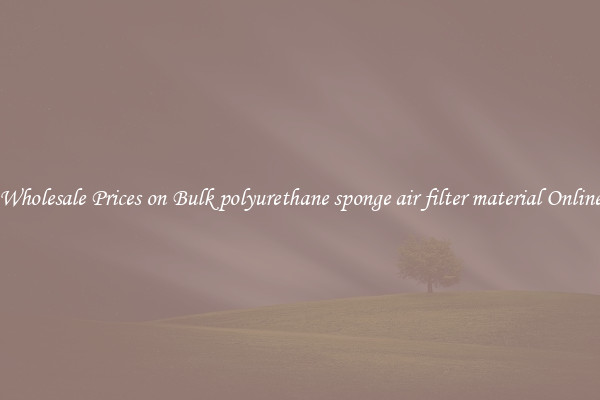 Wholesale Prices on Bulk polyurethane sponge air filter material Online