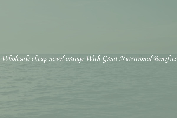 Wholesale cheap navel orange With Great Nutritional Benefits